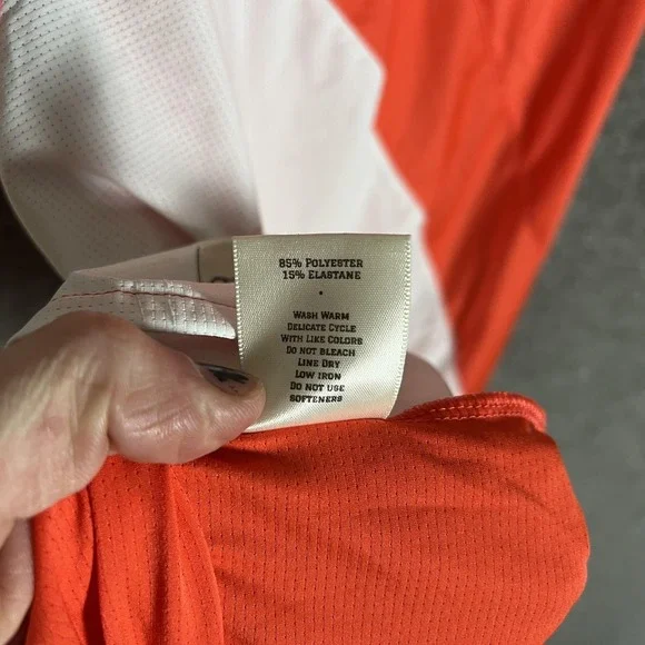 Tracksmith Shirt Mens XL Orange White Tank Top Running Singlet Mesh Athletic - Picture 9 of 11